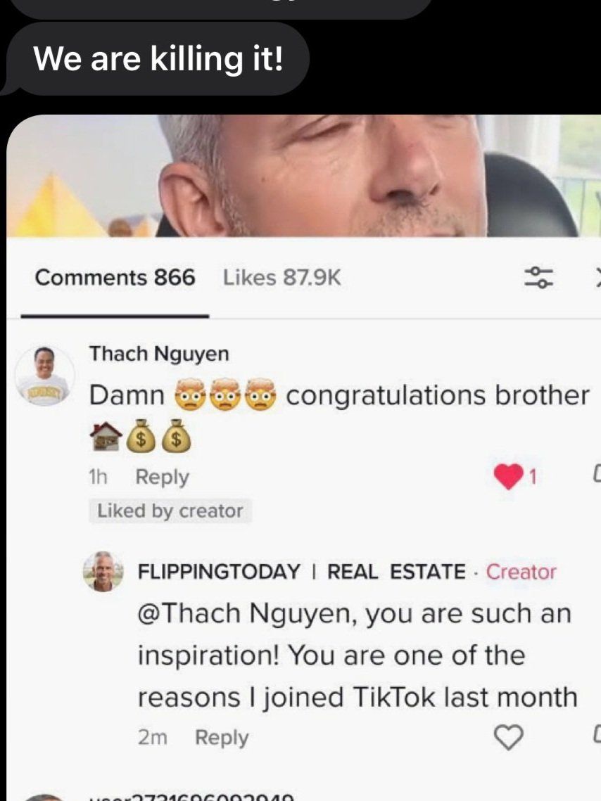 TikTok comments on a viral client video
